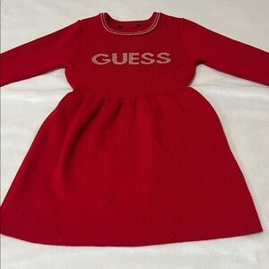 GUESS Vibrant Red Casual Kids Dress